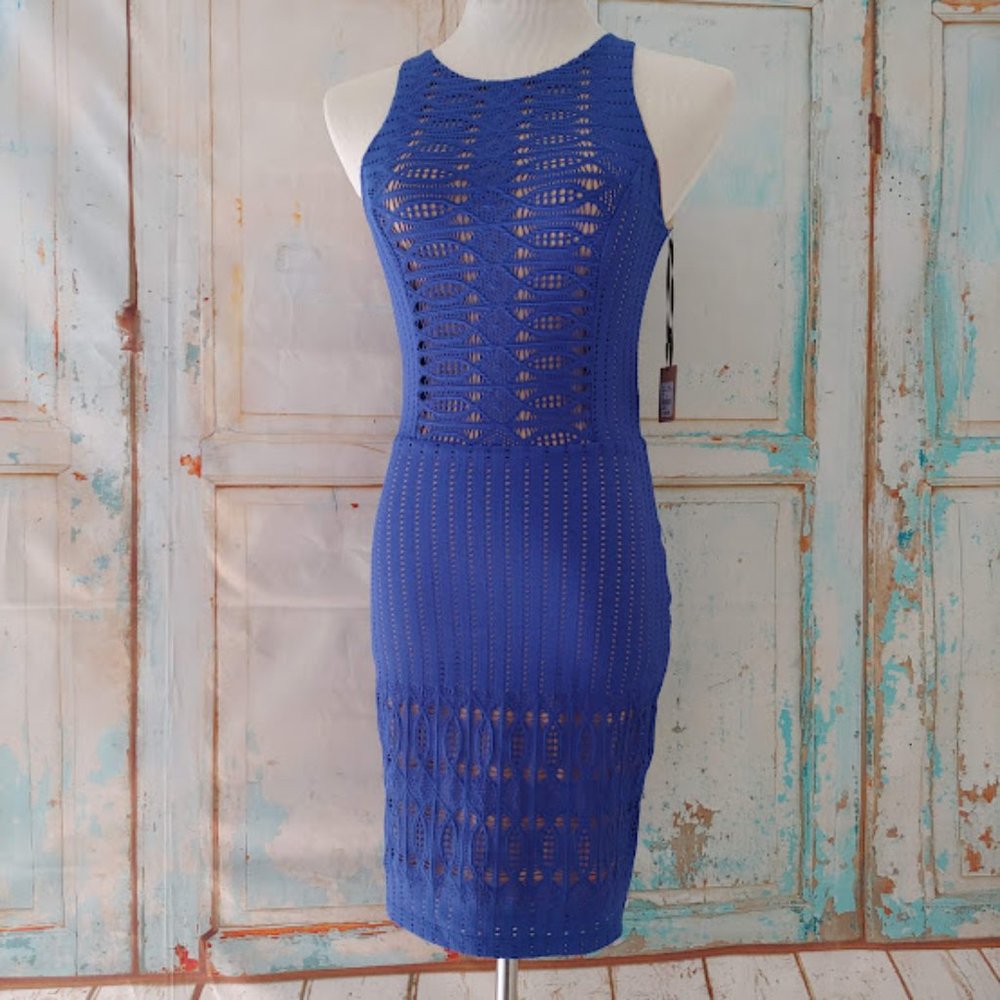 NWT Nightcap Spiral Lace Sport Stretch Dress /Size 3/ Azul Blue